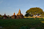 Old Bagan Myanmar. Group of monuments on the NW corner of the old city. 